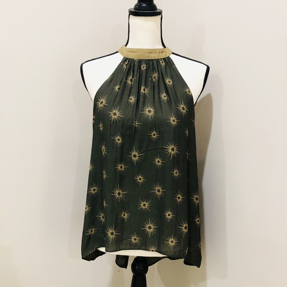 ✨ FREE PEOPLE ✨ THROUGH THE NIGHT PRINTED HALTER TOP SZ XS